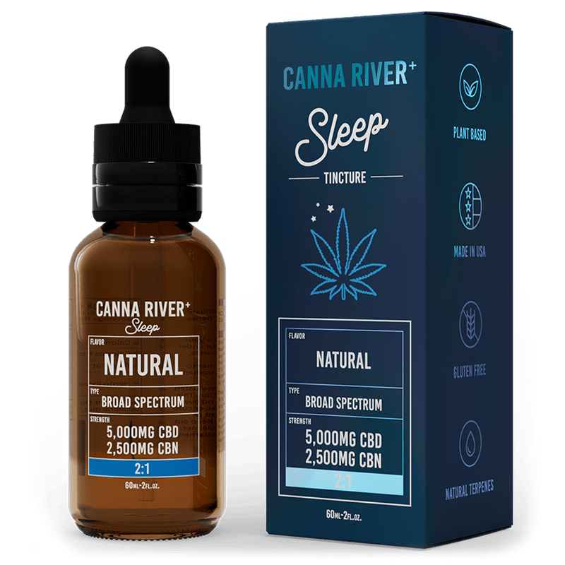 CBD Sleep Tincture Tincture Canna River Broad Spectrum (THC Free) Natural 5000mg CBD + 2500mg CBN / 60mL