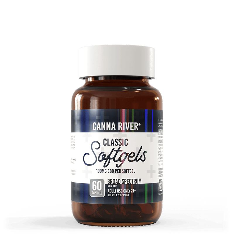 Canna River CBD Classic Softgels Broad Spectrum 100mg CBD 60 count